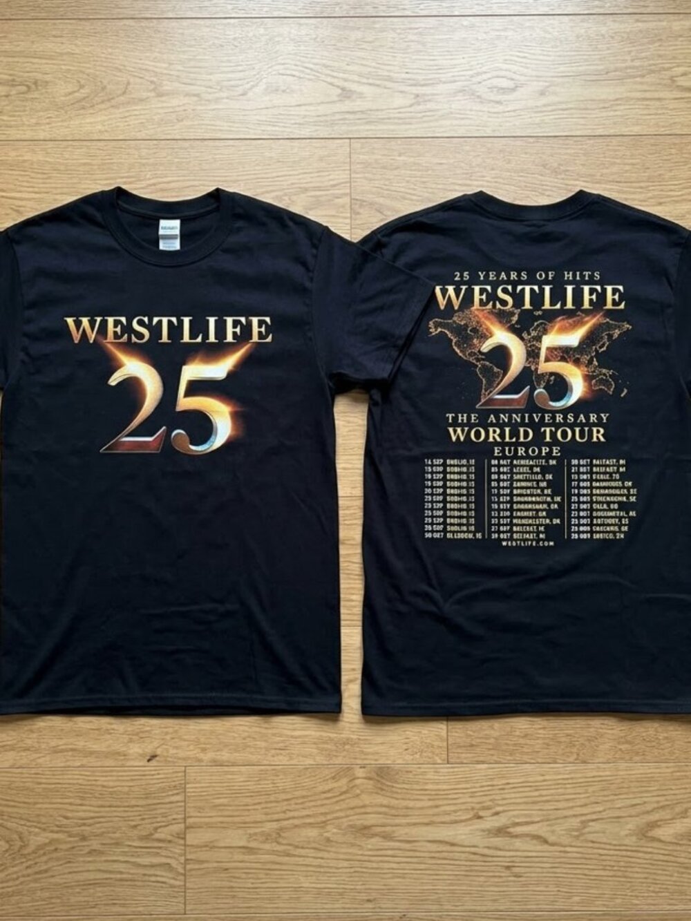Westlife Inspired 25th Anniversary World Tour Graphic T-Shirt Concert Reprint